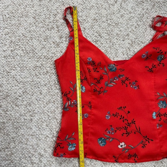 Honey Punch Women's Orange Floral Cropped Tank Size S NWT - Picture 10 of 11